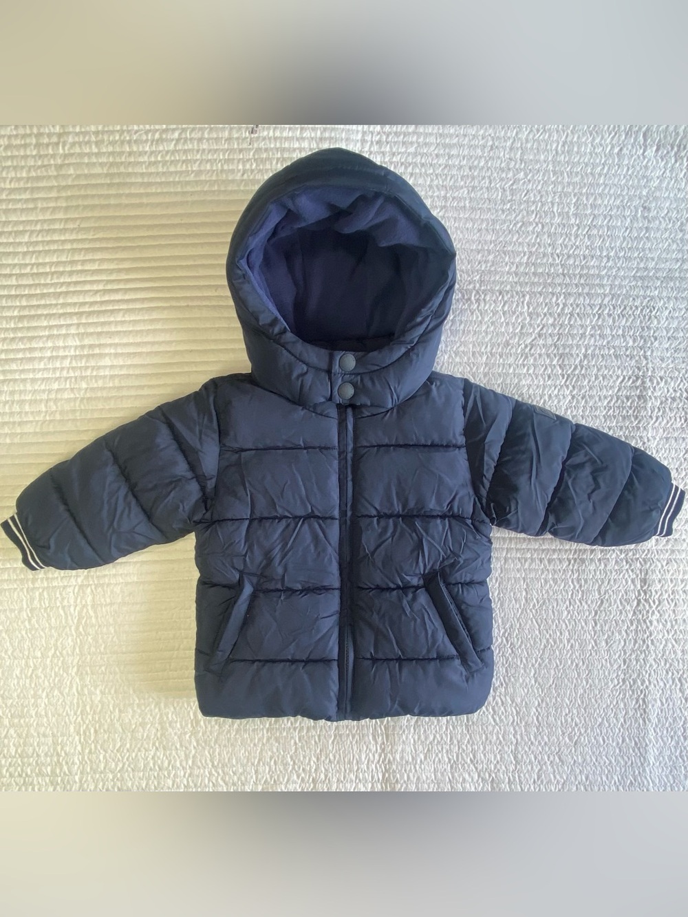 Baby Gap Navy Blue Hooded Puffer Jacket Coat 12-18 Months